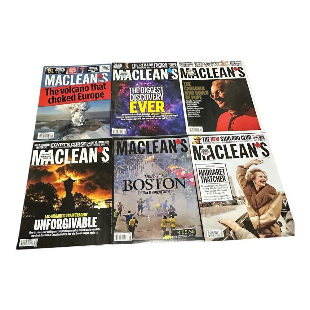Maclean's Magazine Lot 6 Boston Bombing Thatcher Lac-Megantic News Softcover